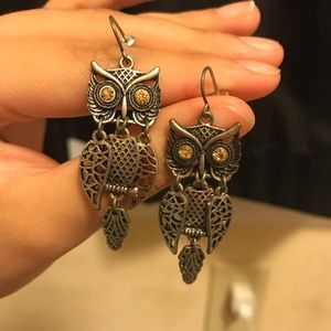 Owl dangle earrings